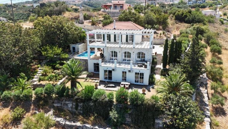 Kournas MIT VIDEO - Kreta, Kournas: Luxusvilla mit Panorama-Meerblick und drei Apartments zu verkaufen Haus kaufen